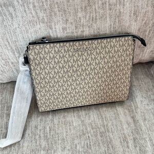 Michael Kors Beige Cooper large pouch